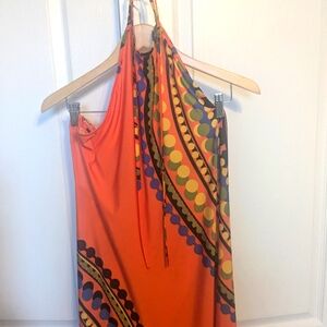 Venus orange halter maxi